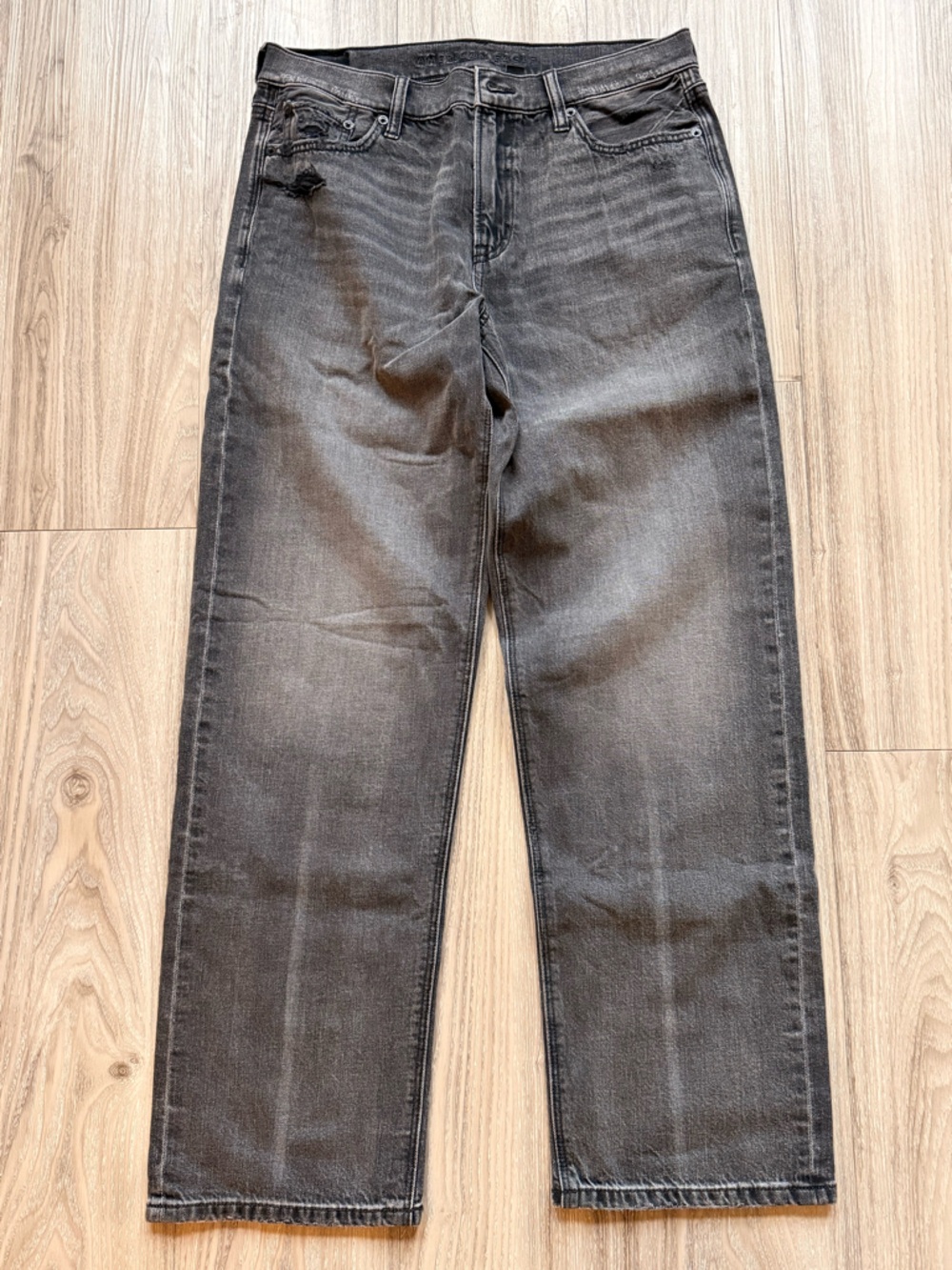 American Eagle Outfitters Faded Black Straight Leg Jeans